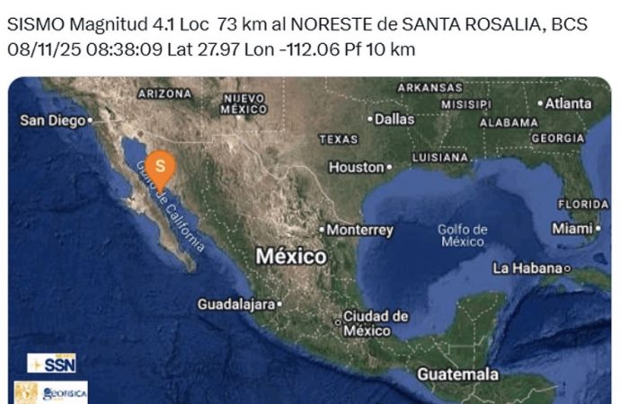 ¡Otro sismo cerca de Sonora!