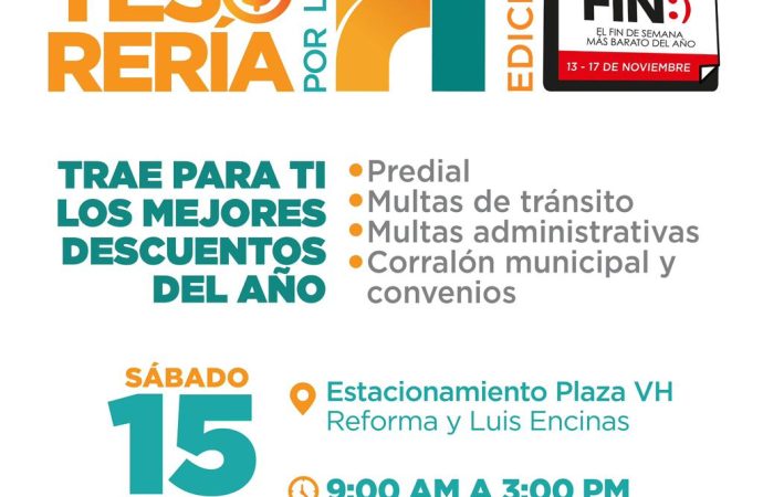 Tendrán Tesorería Municipal y Agua de Hermosillo descuentos este sábado 15 de noviembre