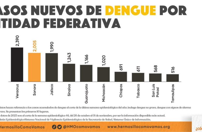 Implementan acciones contra el dengue en Sonora ante alta incidencia