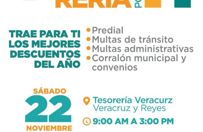 Realizará Gobierno de Hermosillo Sábados de Tesorería por la H, edición Buen Fin este 22 de noviembre