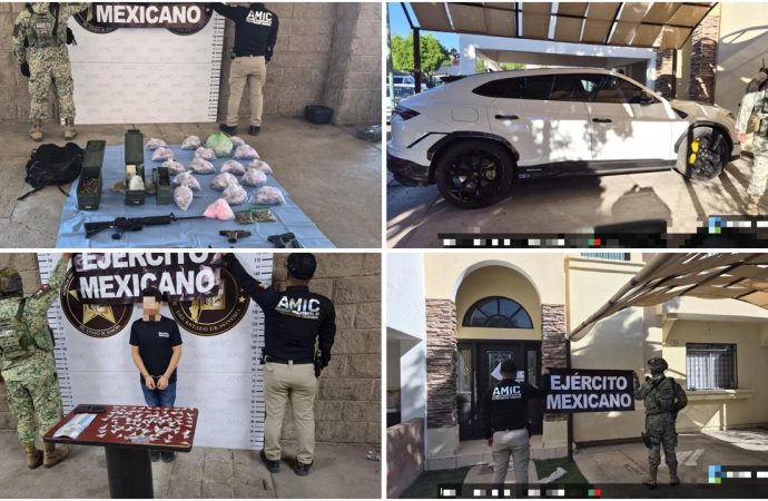 Aseguran armas, droga y un Lamborghini tras cateo en Villas del Mediterráneo