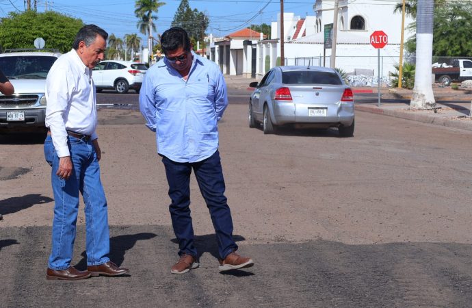 Supervisa alcalde rehabilitación de drenaje, bacheo y pavimentación en Cajeme