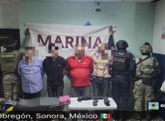 Operativo en Cócorit deja 4 detenidos y decomiso de arma larga y droga