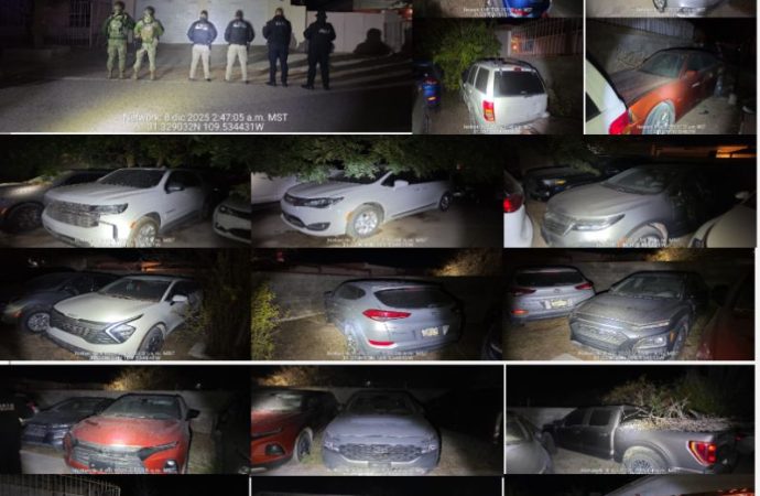 Gobernador Durazo asesta golpe a la delincuencia con aseguramiento de 24 vehículos robados y blindados.