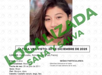 Fiscalía informa de la localización de menor de edad reportada como desaparecida