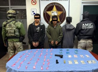 Operativo en Cajeme deja tres detenidos con droga y arma de fuego