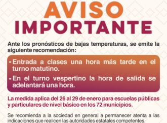Anuncia Gobierno de Sonora modificación del horario de clases en escuelas de nivel básico: SEC
