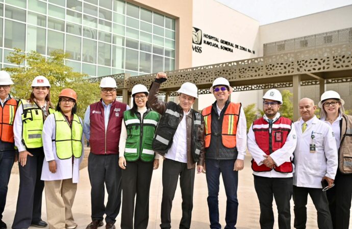 Supervisa gobernador Durazo hospital del IMSS en Navojoa con 96% de avance; beneficiará a 96 mil derechohabientes
