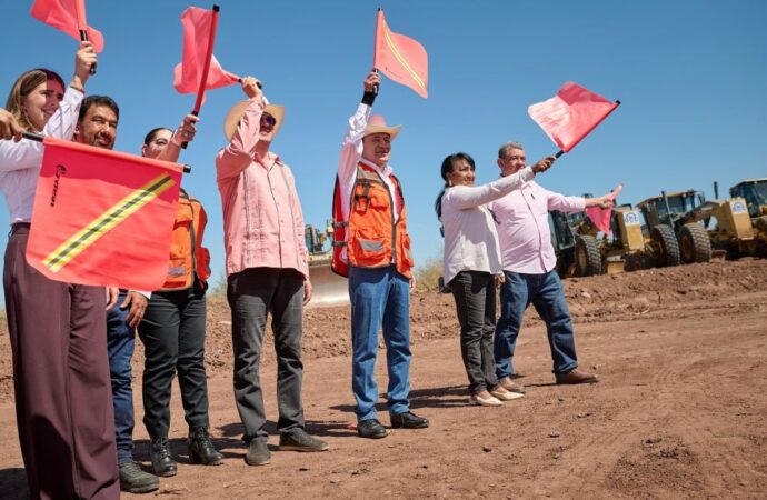 Arrancan gobernador Durazo y alcalde Elías libramiento carretero en Navojoa