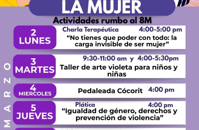 Provay realiza actividades para conmemorar el 8M