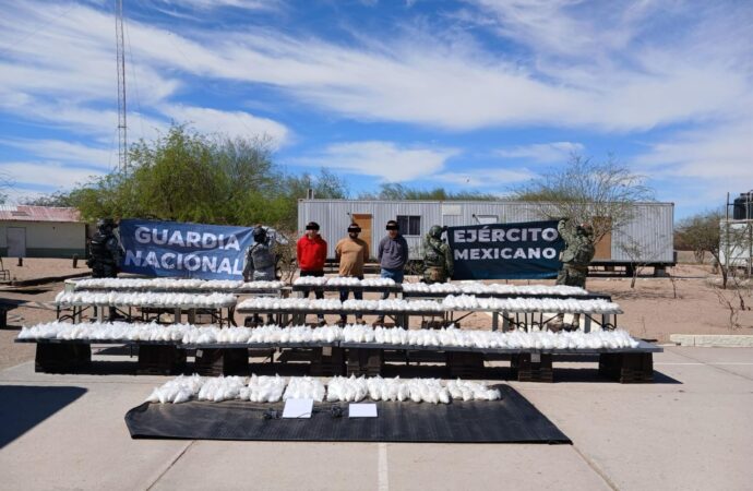 Mesa Estatal de Seguridad asegura más de media tonelada de droga en operativo conjunto en San Luis Río Colorado