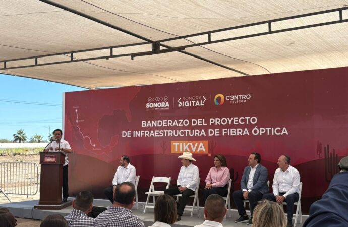 Arranca Alfonso Durazo obras de infraestructura de fibra óptica en Hermosillo