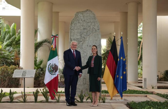 Sheinbaum recibe en Cancún al presidente de Alemania para fortalecer la relación bilateral