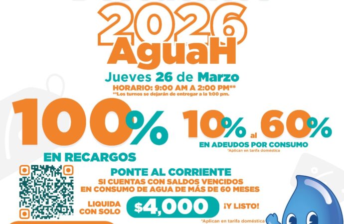 Realizará Agua de Hermosillo Jornada de Descuentos en adeudos este jueves 26 en colonia Las Lomas