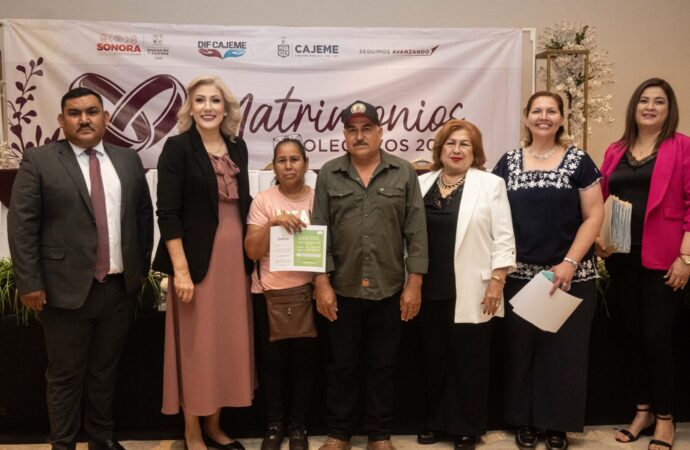 288 parejas formalizan su unión en matrimonios colectivos Cajeme 2026