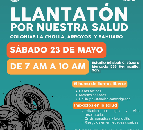 Realizarán sexta edición del “Llantatón por Nuestra Salud” en Hermosillo para recolectar llantas en desuso