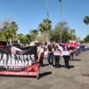 Marchan agremiados del STAUS ante la falta de acuerdos con Rectoría
