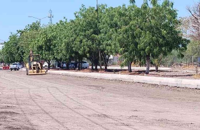 Registra avances obra de pavimentación en acceso a zona industrial
