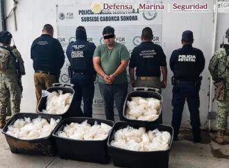Aseguran 200 kilos de metanfetamina ocultos en carretes industriales en Sonora; hay un detenido