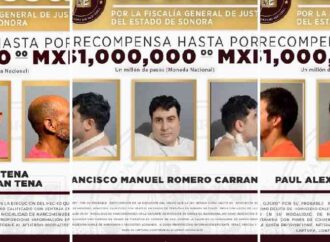 Ofrecen recompensa de hasta un millón de pesos por cada uno de los tres reos fugados del Cereso II de Hermosillo