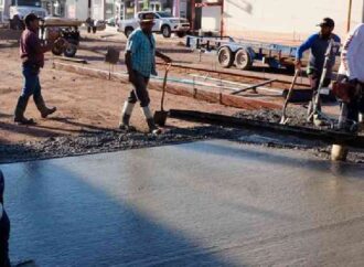 Rehabilitan cruceros con concreto hidráulico para reducir daños por lluvias en Cajeme