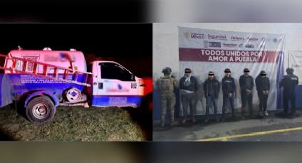 Detienen a cinco personas y aseguran dos pipas con más de mil litros de gas en operativo contra huachicol en Puebla