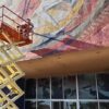 Restauran mural de Arteche y atienden daños por humedad en Teatro del ITSON