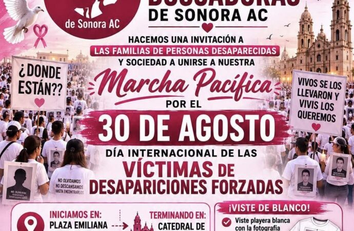 Convocan a marcha en Sonora por día internacional de desaparecidos