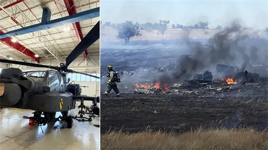 Mueren dos militares tras estrellarse helicóptero Apache cerca de Fort Hood, Texas