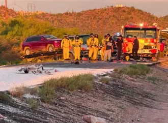 Profepa investiga derrame de 2 mil litros de ácido sulfúrico en carretera de Caborca