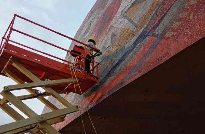 Más de dos décadas sin mantenimiento explican el deterioro del mural del Teatro ITSON