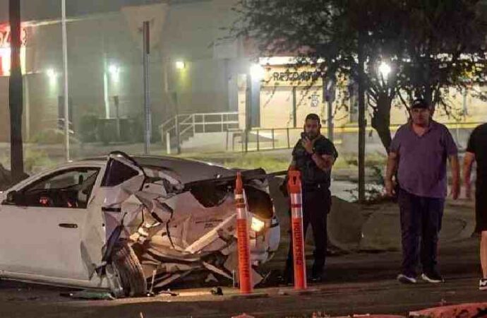 Choque en el poniente de Hermosillo deja un lesionado y causa daños al panteón municipal