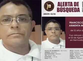 Buscan a Francisco Javier Armenta, desaparecido desde el 22 de agosto en Hermosillo