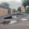 Se forma enorme socavón en Hermosillo
