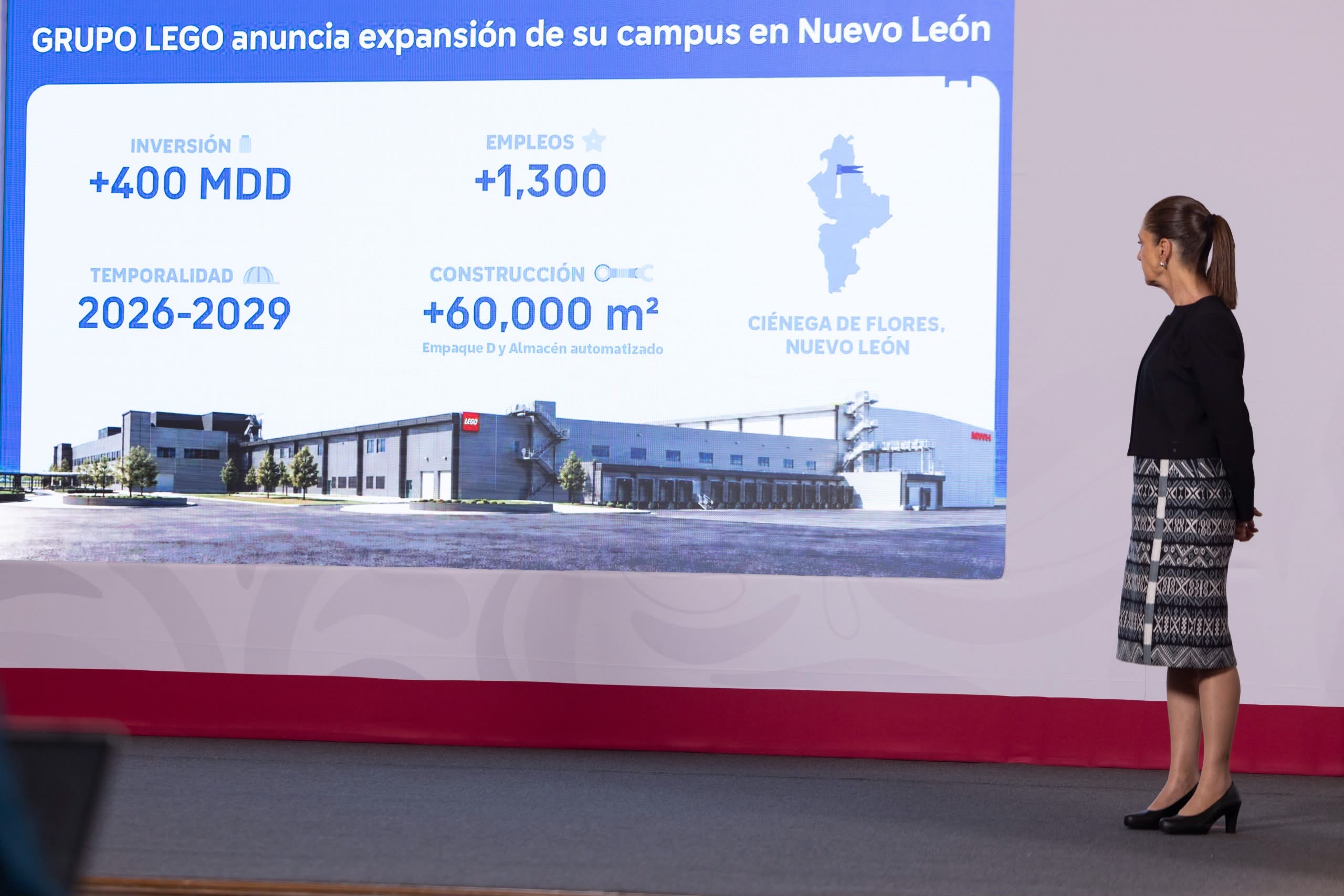 Inversión de LEGO por 400 mdd generará mil 300 nuevos empleos en México: Sheinbaum
