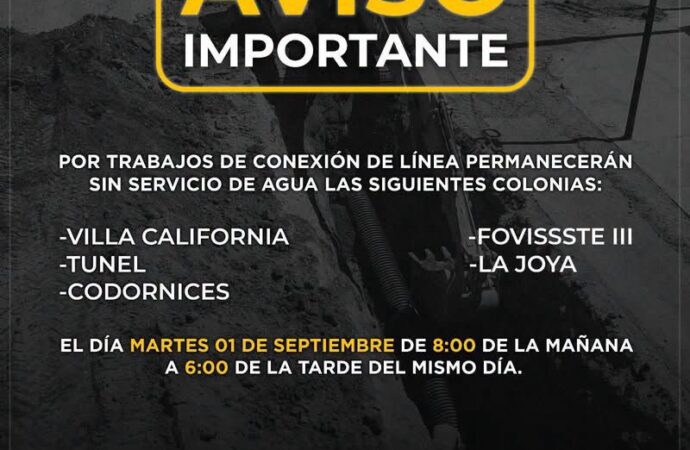 Suspenderán servicio de agua en 5 colonias de Cajeme por obras de mejoramiento