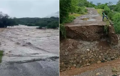 Huracán Polo deja derrumbes y cierres en carreteras de Sonora