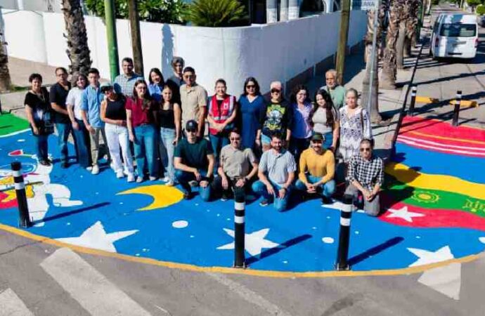 Asphalt Art transforma tres cruceros de Hermosillo con arte y seguridad vial