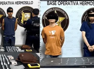 Dos operativos contra narcóticos dejan tres detenidos y 45 envoltorios asegurados en Hermosillo