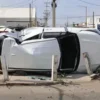 Volcamiento en cruce de Nayarit y Monteverde deja dos lesionados en Hermosillo