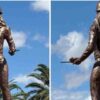 Causa polémica por sus proporciones escultura de la Mujer Minera en Caborca