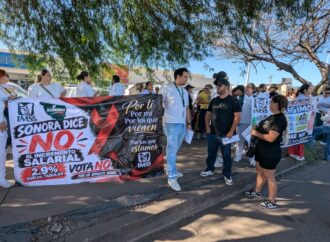 Trabajadores del IMSS intensifican protestas en Cajeme; exigen aumento salarial y cambios sindicales